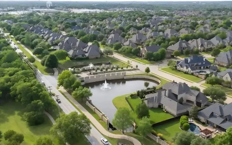 Quiet luxury neighborhood in Colleyville Texas between Dallas and Fort Worth with Grapevine-Colleyville ISD
